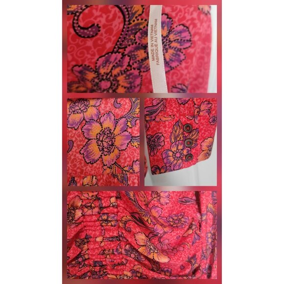 Free People I Got You Printed Top Ruby Combo  Bloomcore Festival Floral-M - Picture 10 of 10